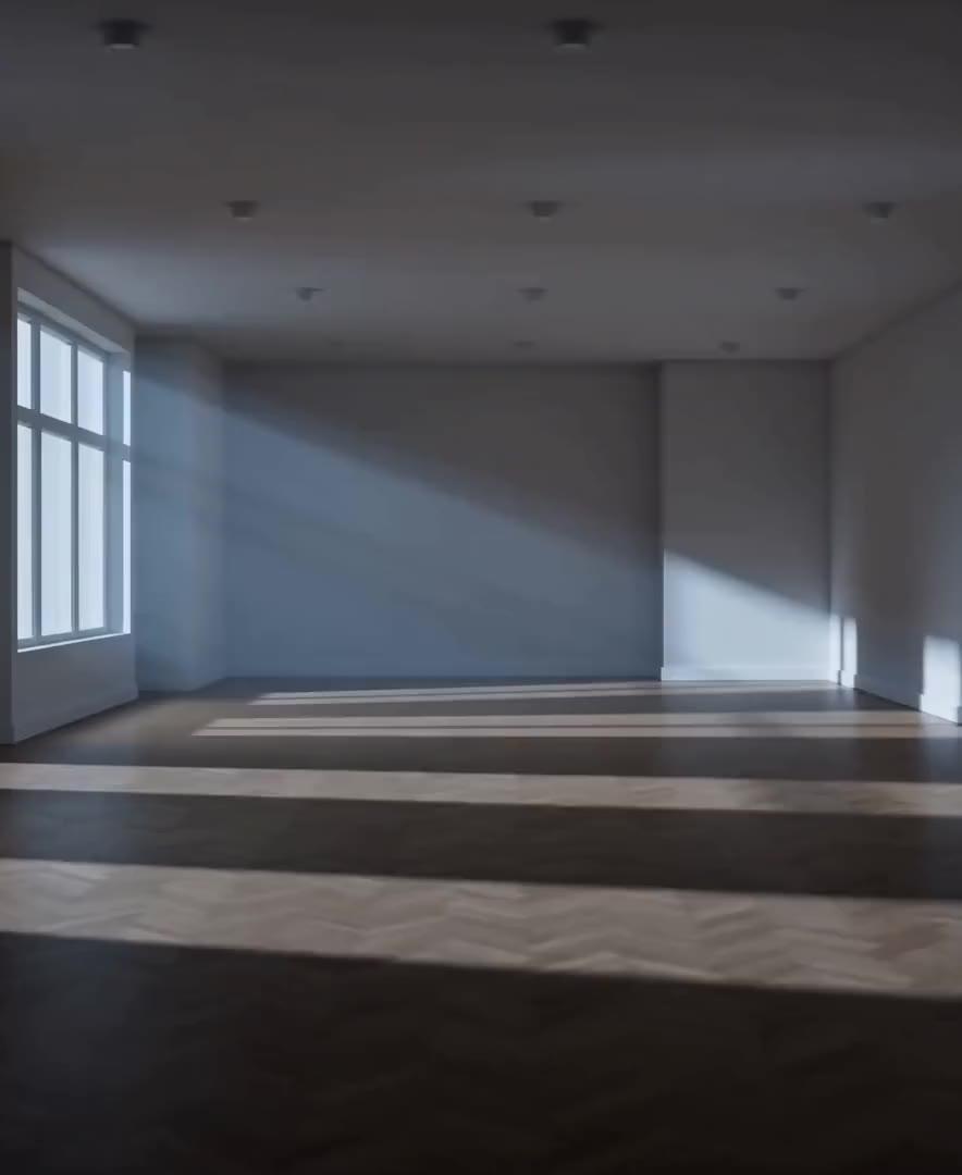 Interious in action: An empty room turning into a fully furnished living room